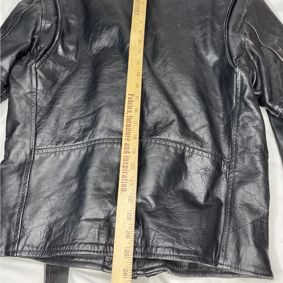 Vintage 90’s Leather Biker Jacket Black - Picture 7 of 11